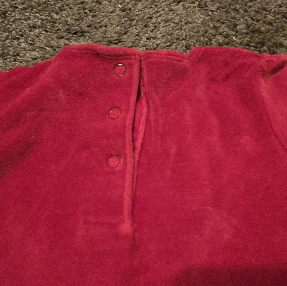 HOST PICK!🎉🎊 Miniwear Red Velvet Holiday DressGlitter Buckle Sz18mo - Picture 6 of 9